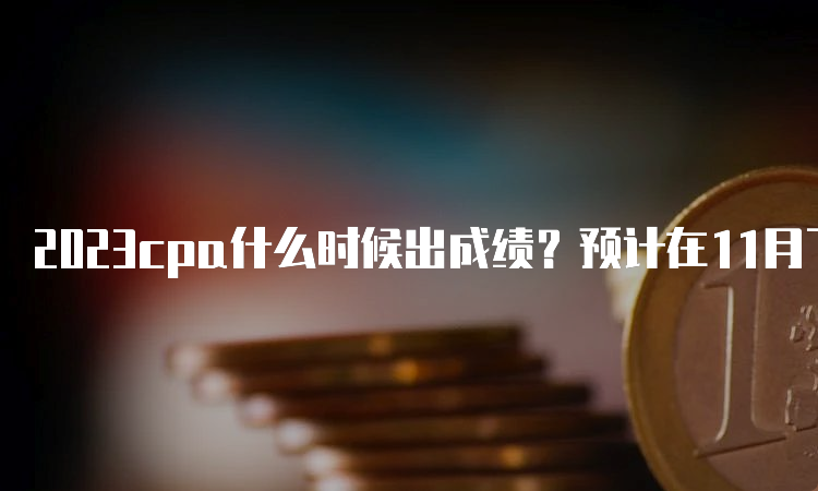 2023cpa什么时候出成绩？预计在11月下旬