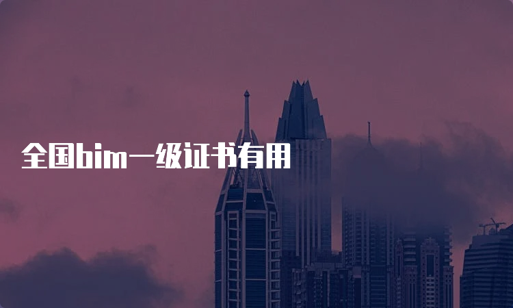 全国bim一级证书有用